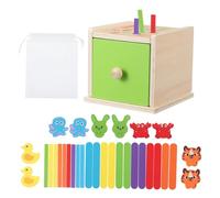 ifundom Juguete Montessori de Madera con Palitos de Colores para Clasificación y Reconocimiento de Formas Desarrollo de Habilidades Motoras para Pequeños Educativo Seguro y Divertido