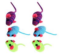 ifundom Juguete para Gato Ratón de Cuerda Elástica 6 Piezas Colorido Divertido Interactivo para Gatos Interior y Antiestrés Color Aleatorio