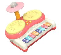 ifundom Juguete Percusión Infantil Multifuncción Tambor y Piano Educativo para Diseño Luminoso Rosa Material Resistente y Método Didáctico Musical para Desarrollo Cognitivo