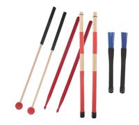 ifundom Kit de Accesorios de Percusión con Bolsa para Baquetas, Escobillas de Nylon y Mazas Antideslizantes, Adecuado para Batería Jazz y Acústica, Set de 8 Piezas