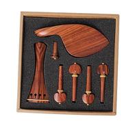 ifundom Kit De Accesorios Para Violín 4/4 Madera De Azufaifo, Incluye Cordal, Barbada, Clavijas y Perno Final, Repuestos Esenciales Para Músicos y Entusiastas Del Violín