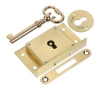 ifundom Latón Cerradura Dorado de Retro Cajón para Muebles y Escritorio | Estilo Vintage y Moderno, Forma Cuadrada, Acabado Liso Pulido, para Cajones de Archivo y Puertas de Armario