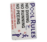 ifundom Letrero Metálico de de Piscina Aviso Decorativo para Exterior Señal de Advertencia para Nadadores Diseño Divertido y Resistente al Agua