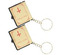ifundom Llavero Religioso Biblia en Miniatura Dorado, 2 Piezas, Colgante Creativo de Aleación de Zinc y Abs, Decoración para Bolsos y Mochilas, Favor para Eventos y Obsequio de Comunión