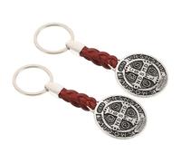 ifundom Llavero Religioso Colgante de Metal Negro 2 Piezas, Decoración Colgante Cruz Pequeña para Bolso y Mochila, Accesorio Práctico y Portátil para Llaves y Obsequio