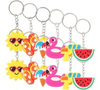 ifundom Llavero Tropical Hawaiano de Verano 24 Piezas Colgantes PVC Sol Flamenco Sandalia Helado Sandía Pistola de Agua para Recuerdos y Adornos en Fiestas de Playa