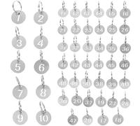 ifundom Llaveros Metálicos Redondos de Acero Inoxidable 50 Piezas Numerados del 1 al 50 Etiquetas Numeradas para Llaves y Casilleros Identificadores Clave Resistentes para Gimnasios y