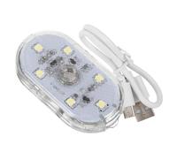 ifundom Luz LED Ambiental USB para Coche Luz Táctil Recargable Blanca 6 Leds para Lectura y Decoración Iluminación Ambiental Práctica para Vehículos
