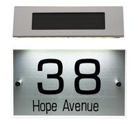 ifundom Luz Solar para Señal de Número de Casa 18 LED Bicolor Placa de Puerta Solar para Exterior Cartel de Dirección Resistente para Jardín Porche y Patio