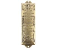 ifundom Mezuzá de Metal Artesanal Símbolos Religiosos Judíos, Decoración Retro para Puerta del Hogar, Pergamino Bendición Visible, Adorno Religioso para Bendecir Espacios, 1 Pieza