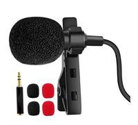 ifundom Micrófono de Mini Clip Omnidireccional de 3,5 Mm para Grabación Compatible Teléfono Móvil y Pc Cable de 15 M Ligero y Portátil