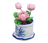 ifundom Mini Jardín y Casa de Muñecas Decoración DIY de Paisaje Maceta Pequeña Planta Artificial Colorida para Manualidades y Miniaturas