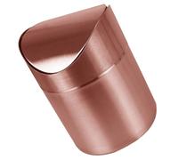 ifundom Mini Papelera Metálica Tapa para Mesa, Acero Inoxidable Color Cobre Antiguo, para Oficina, Dormitorio y Coche