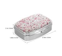 ifundom Mini Pastillero Portátil 2 Compartimentos, Diseño Gemas de Imitación, Metal Resistente, Color y Rosa, Adecuado para Viaje y Uso Diario en Bolso o Bolsillo, Pack 2