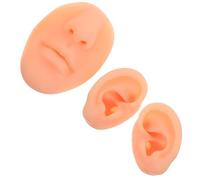 ifundom Modelo de Silicona para Piercing de Partes del Cuerpo Kit de 3 Piezas Oreja Derecha Oreja Izquierda y Nariz Color Piel Flexible y Realista para Práctica de Perforación y