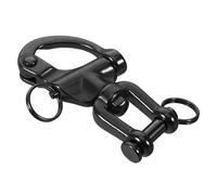 ifundom Mosquetón Seguro y Duradero Negro Giratorio de Acero Inoxidable Conexión Flexible para Anclaje E Izado Industrial