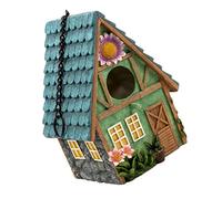 ifundom Nido de Cría de Aves Colgante para Jardín y Patio, Casa de Pájaros Decorativa de Resina, Tamaño Mediano, Refugio Resistente al Viento y Lluvia, Diseño Creativo para Exteriores