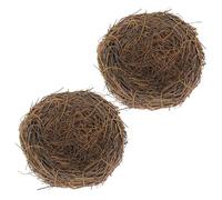 ifundom Nido de Pájaro de Ratán Tejido a Mano 12 CM 2 Piezas Nido Decorativo para Jardín y Exteriores Accesorio Natural para Aves Pequeñas Modelo Artesanal Portátil