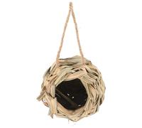 ifundom Nido para Agapornis y Hámster Tejido Manualmente de Paja Beige, Seguro y Transpirable, Adecuado para Construir Nidos y Proporcionar un Hábitat Cómodo en Invierno y Verano