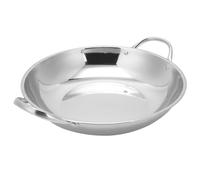 ifundom Olla Seca de Acero Inoxidable 28 Cm, Sartén Pequeña Antiadherente para Cocina Casera, Herramienta de Cocina para Hornillo de Gas y Estofados, Resistente a Altas Temperaturas