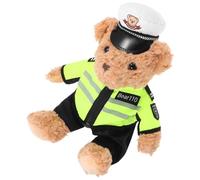 ifundom Oso de Peluche Suave y Esponjoso Muñeco de Felpa Adorable con Uniforme y Gorra Regalo Divertido para Recién Nacidos Compañero Acogedor para Abrazos