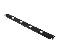 ifundom Panel de Montaje en Rack de Audio 1u 4 Puertos Negro Bisagras, Organizador de Cables para Gestión de Cables en Escritorio y Estantes, Compatible Conectores Xlr para Estudios