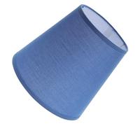 ifundom Pantalla de Lámpara de Mesa E27 Azul de Tejido y Metal con Forma Drum que Suaviza la Luz 19X19X17.5Cm para Dormitorio y Sala de Estar