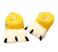 ifundom Pantuflas de Invierno para Mujer Cálidas y Antideslizantes de Felpa y Algodón Talla Única 36-40 Diseño Acolchado de Gato Amarillo Ideales para Uso Casa y Temporada Fría