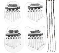 ifundom Paquete de 4 Pequeños Instrumentos Musicales de 8 Teclas Kalimba Thumb Pianos para Aprender Música Estilo Decorativo