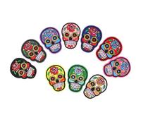 ifundom Parche Bordado de Calavera Punk para Chaquetas de Mezclilla y Bolsos, 11 Piezas de Poliéster Diseño Iron On para Reparar y Decorar Ropa Varios estilos