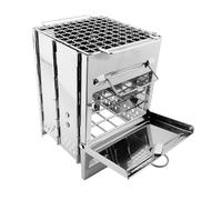 ifundom Parrilla de Barbacoa Plegable de Acero Inoxidable Resistente al para Camping Picnic y Actividades al Aire con Asas Laterales para Fácil Transporte