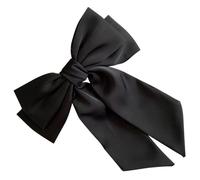 ifundom Pasador Cabello Lazo de Satén Negro, Pinzas Cabello que No Dañan el Pelo, Accesorio Elegante y Seguro para Mujeres
