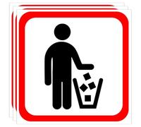 ifundom Pegatinas Autoadhesivas para Contenedores de Basura 3 Piezas Calcomanías Resistentes al Agua de PVC Señal de Advertencia para Botes de Basura en Hogar Oficina y Exteriores