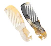 ifundom Peine de Masajeador de Cuero Cabelludo de Cuerno de Buey Natural Diseño Phoenix 2piezas para Alisar el Cabello y Prevenir la Caída Cuidado Diario Color Aleatorio Varios estilos