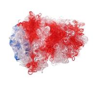 ifundom Peluca Esponjosa Colores de Bandera Nacional Estados Unidos Canadá y México Talla Única Fibra PET Transpirable para Disfraces de Fútbol Cosplay y Fiestas Deportivas