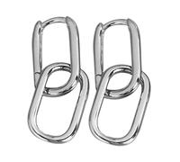 ifundom Pendientes Colgantes Geométricos Cuadrados para Mujer Aro de Metal Plateado Diseño Clásico de Joyería de Moda Accesorios Elegantes para Fiestas y Uso Diario