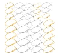 ifundom Pendientes de Aro Abiertos Cierre Camarón 64 Piezas Combinación de 20 25 30 y 40 MM Color Dorado y Blanco K Accesorios para Bisutería DIY y Creación de Joyas