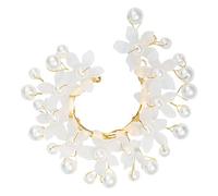 ifundom Pendientes Ear Cuff de Flores Perlas 2 Pares sin Perforación Accesorios de Hadas Hechos a Mano para Mujer Clips Ligeros y Ajustables para Uso Diario y Eventos