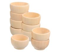 ifundom Pequeños cuencos de madera sin terminar 10 piezas cuencos artesanales de madera para pellizcar tazas para condimentos en miniatura sin pintar bodegas de sal para
