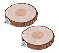 ifundom Perchas Redondas de Madera Natural para Pájaros 2 Unidades, Plataforma de Madera para Jaulas 6-8 Cm, Soporte Ergonómico para Loros, Periquitos y Pequeños Animales,