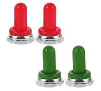 ifundom Perilla de Interruptor de Palanca para Guitarra 12 Mm, Tapa de Goma, 4 Piezas (2 Rojas 2 Verdes), Accesorio Protector para Potenciómetro, Cubierta Resistente para Uso en Estudio