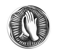 ifundom Pin de Aleación Plata Diseño Vintage Mano de Madonna para Oración, Resistente al Desgaste Ropa o Cuello