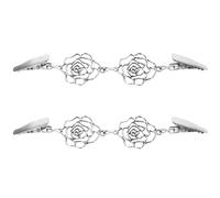 ifundom Pinzas para Cárdigan de Mujer 2 Unidades Broche Retro de Hoja Metálico Plateado Clip para Suéter Chal o Vestido Accesorio Vintage para Fijación y Decoración de Ropa