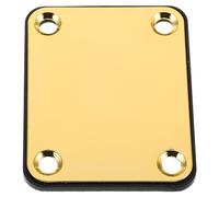 ifundom Placa de Mástil para Guitarra Eléctrica de 4 Agujeros con Tornillos Placa de Refuerzo Metálica Cromada Dorada Accesorio Compatible para Guitarra Eléctrico Reparación y
