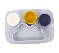 ifundom Plato De Succión De Silicona Antideslizante Para Bebés Forma De Nube Bandeja Dividida Para Alimentación Infantil Utensilios De Destete Para Niño Niña Color Azul