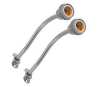 ifundom Poste de Luz Exterior Brazo Curvado de 30 Cm, Acero Inoxidable Resistente, Portalámparas E27, 2 Unidades para Iluminación de Patio y Jardín