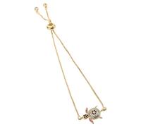 ifundom Pulsera Ajustable de Cadena con Colgante de Tortuga Marina y Circonitas Brillantes para Mujer Joyería Náutica Dorada Accesorio de Playa Adecuado para Vacaciones