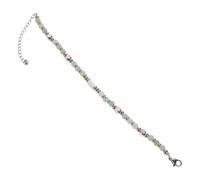 ifundom Pulsera Bohemia para Mujer 4mm de Cuentas Naturales de Piedra Verde Dijes, Acero Inoxidable, Pulsera Estética para Chicas Adolescentes y Uso Diario