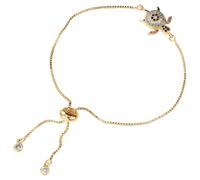 ifundom Pulsera de Tortuga Dorada Ajustable con Circonitas Cúbicas Pulsera de Eslabones para Mujer con Colgante Marino Joyería de Playa Elegante para Uso Diario