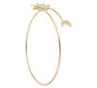 ifundom Pulsera Geométrica de Circonita Ajustable, Joyería de Moda Dorada, Accesorio Decorativo para Mujer, Brazalete Brazo Sol y Luna, Uso Diario y Fiestas